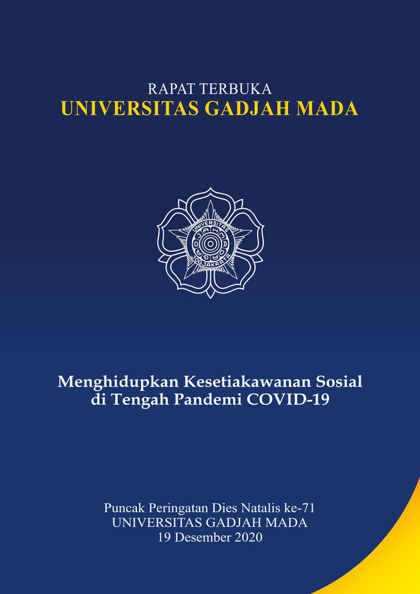 Pidato Ilmiah Dewan Guru Besar UGM 2020 - Menghidupkan Kesetiakawanan Sosial di Tengah Pandemi COVID-19